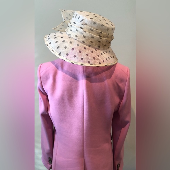 Polka Dot Straw Hat with 3D Flower - Picture 3 of 10